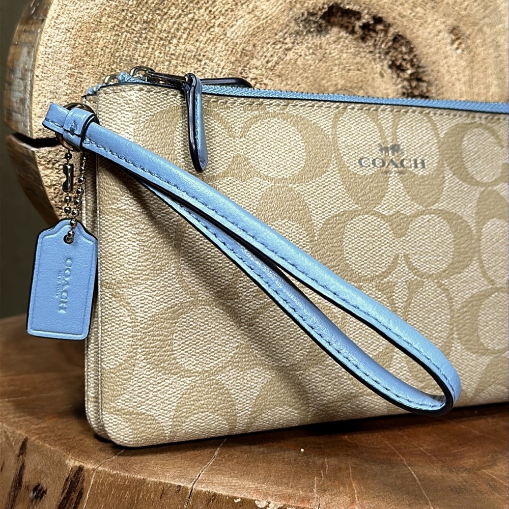 *HTF Color/Like-New* COACH Large Double Zip Wallet In Signature Canvas - Picture 3 of 14